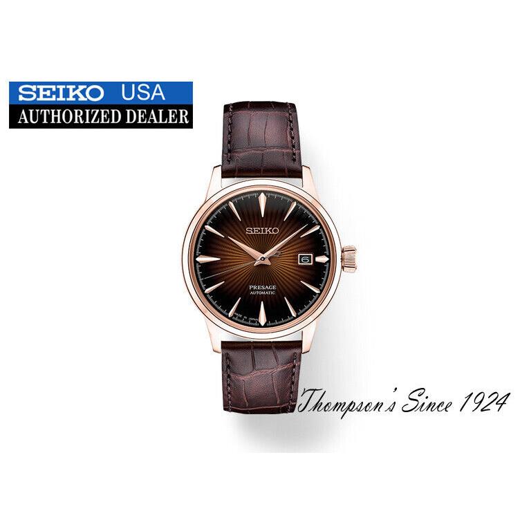 Seiko SRPB46 Men`s Presage Cocktail Time Stainless Steel Automatic Burgundy Dial