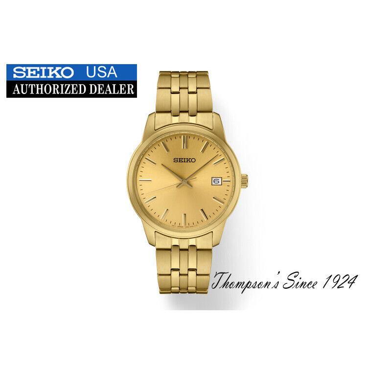 Seiko Essentials Quartz Champagne Dial Men`s Watch SUR442