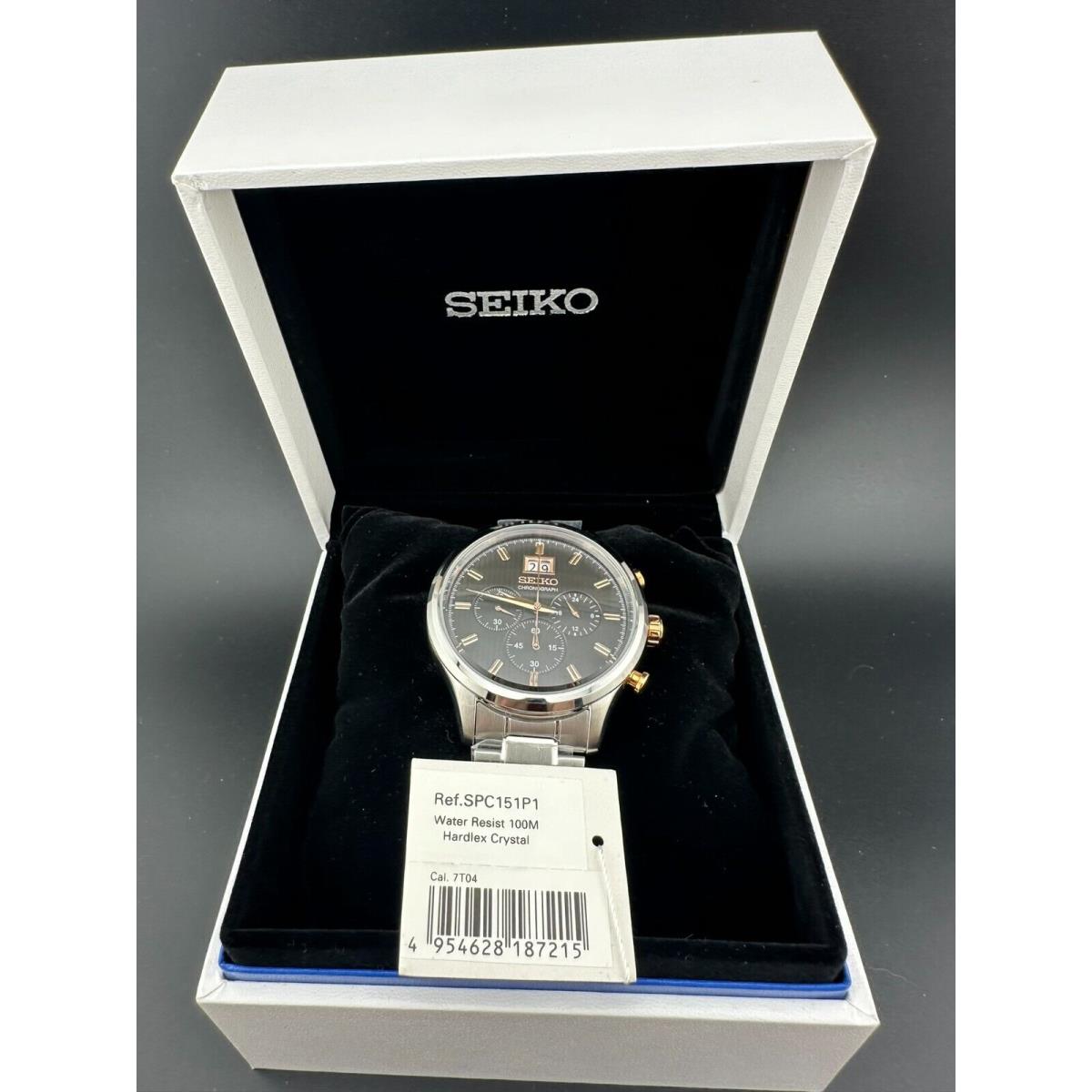 Seiko Men`s Chronograph Quartz Brown Dial w/ Rose Gold Accents Watch - SPC151P1