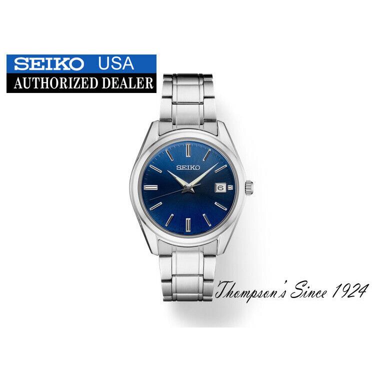 Seiko SUR309 Men`s Essentials Stainless Steel Quartz Blue Dail