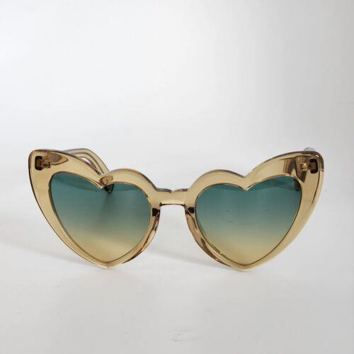 Saint Laurent Loulou Ysl SL181 007 Yellow Green Gradient Heart Sunglasses