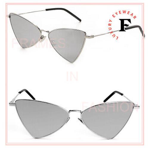 Saint Laurent Jerry Ysl 303 003 Silver Black Mirrored Angular Sunglasses SL303