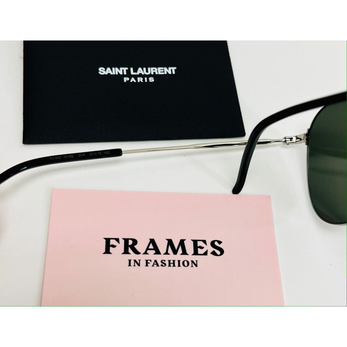 Saint Laurent 392 Wire Ysl 004 Black Silver Aviator Metal Pilot Sunglasses SL392