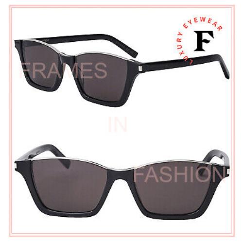 Saint Laurent Dylan 365 Ysl SL365 Black Rasoir Topless Sunglasses Unisex 002 - 002, Frame: Black, Lens: Gray