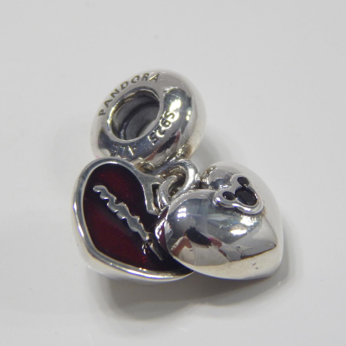 Pandora Charm 791441NCK Mickey Minnie Double Heart Disney W Suede Pouch