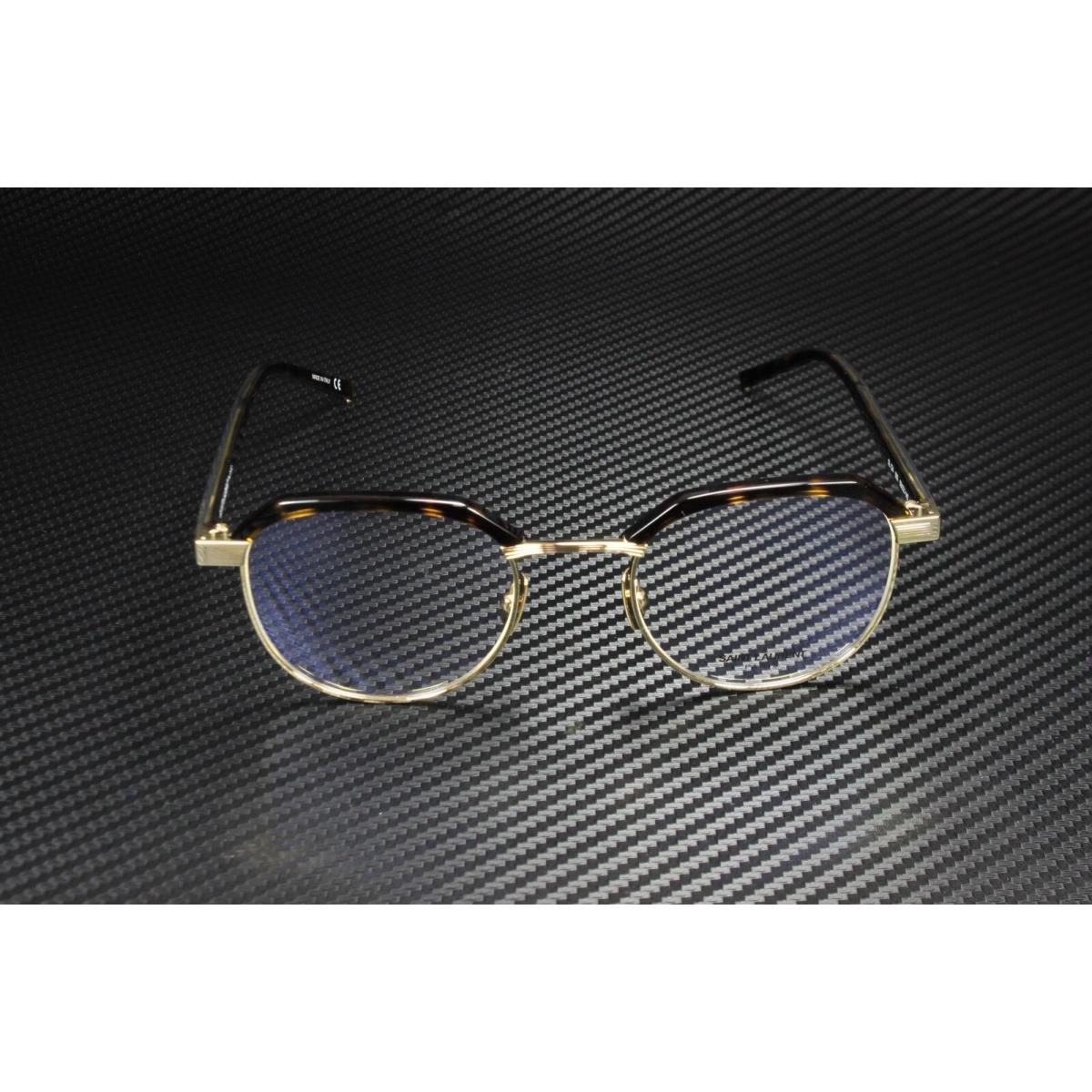 Saint Laurent Ysl 124 003 Round Havana Shiny Hn Demo Lens 50mm Unisex Eyeglasses