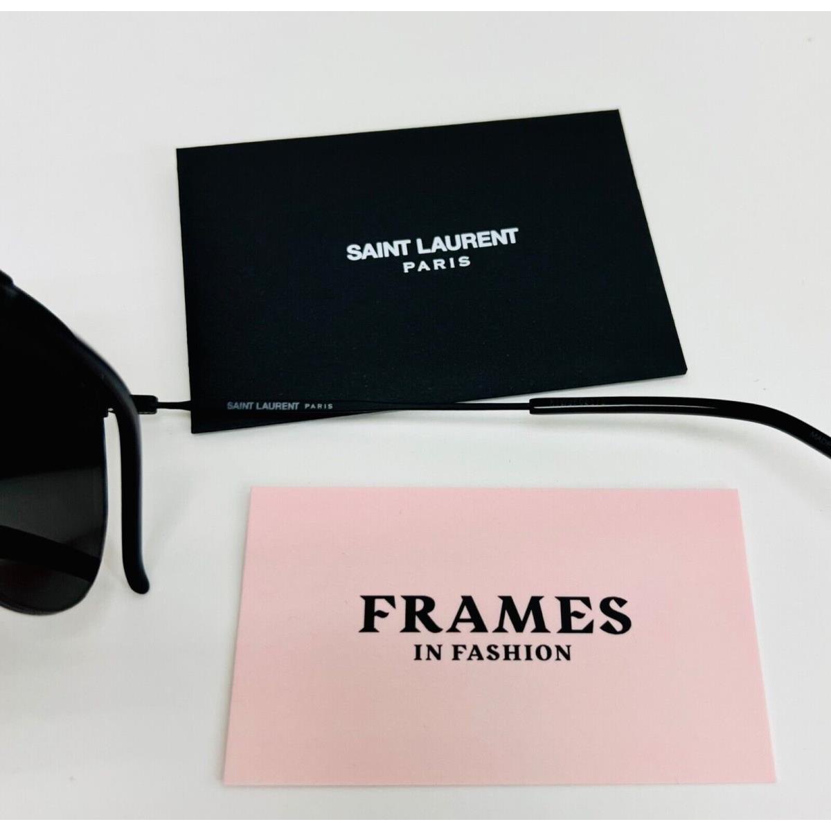 Saint Laurent 392 Wire Ysl 002 Matte Black Aviator Metal Pilot Sunglasses SL392