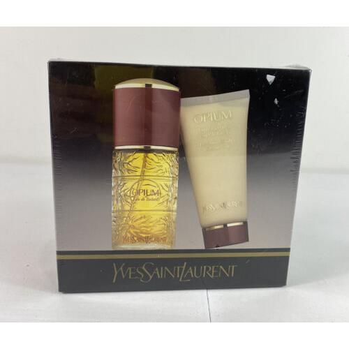 Vtg Opium Yves Saint Laurent Perfume Spray 30ml + Perfumed Body Moisturizer