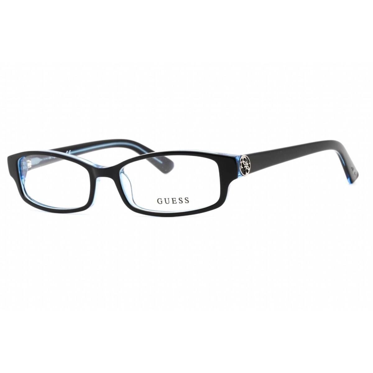 Guess Women`s Eyeglasses Full Rim Shiny Blue Plastic Rectangular GU2526 090