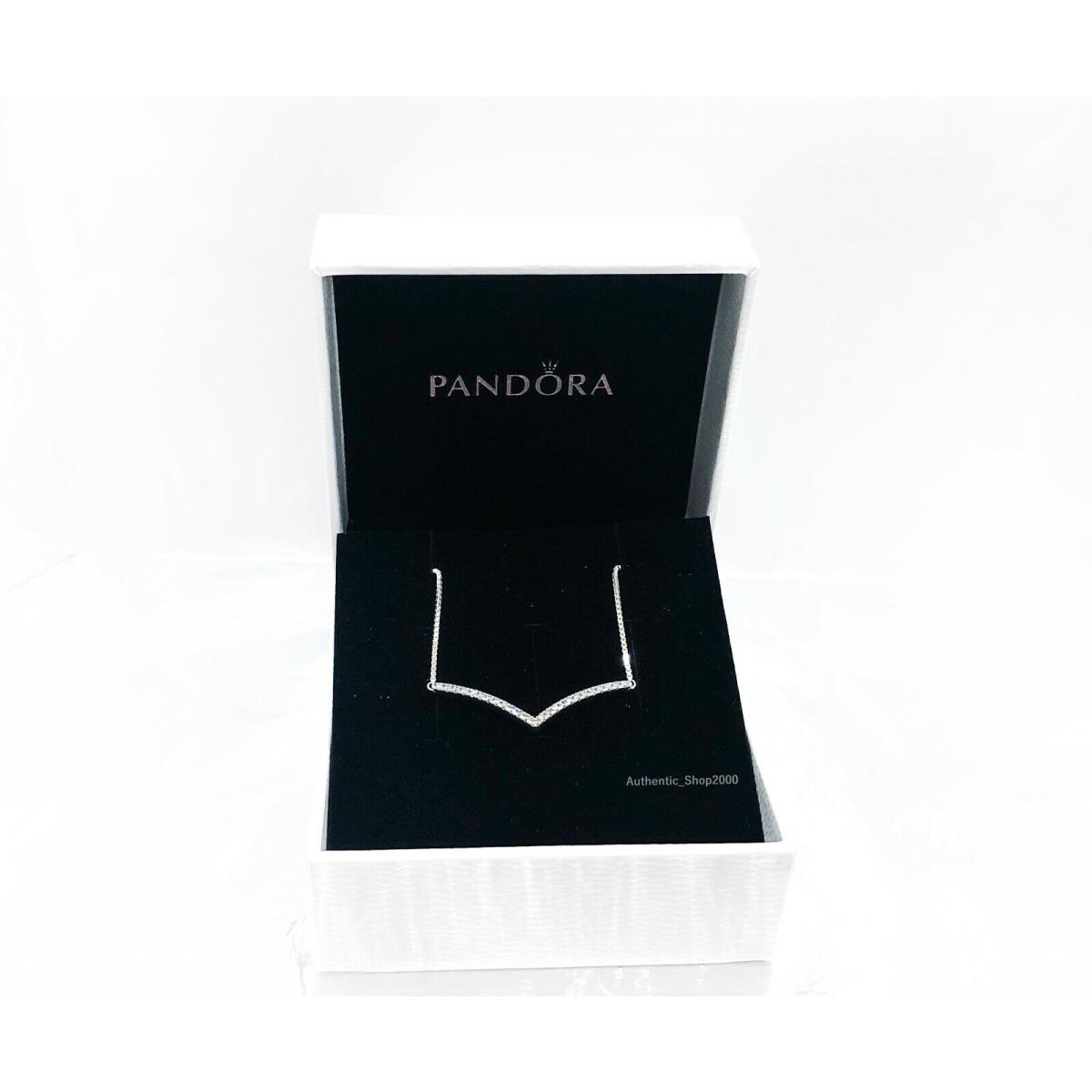 Pandora 925 Sterling Silver Shimmering Wish CZ Necklace 397802CZ ...
