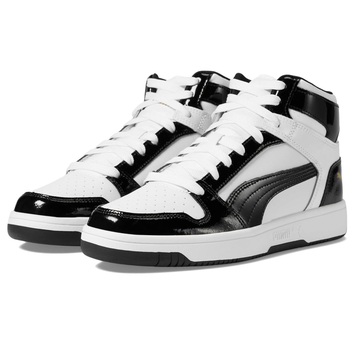 Woman`s Sneakers Athletic Shoes Puma Rebound Layup Shine Puma White/Puma Black/Puma Team Gold