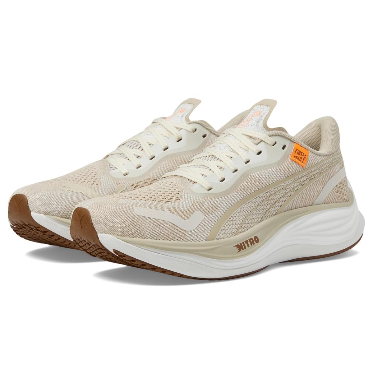 Woman`s Sneakers Athletic Shoes Puma Velocity Nitro 3 First Mile - Vapor Gray/Putty/Neon Citrus