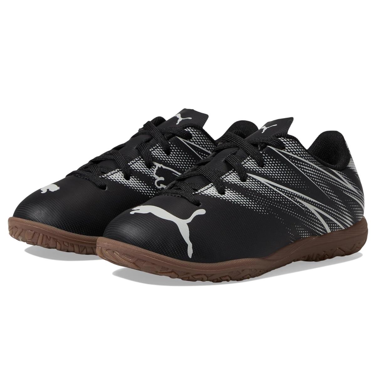 Children Unisex Shoes Puma Kids Attacanto Indoor Training Little Kid/big Kid - PUMA Black/Silver Mist