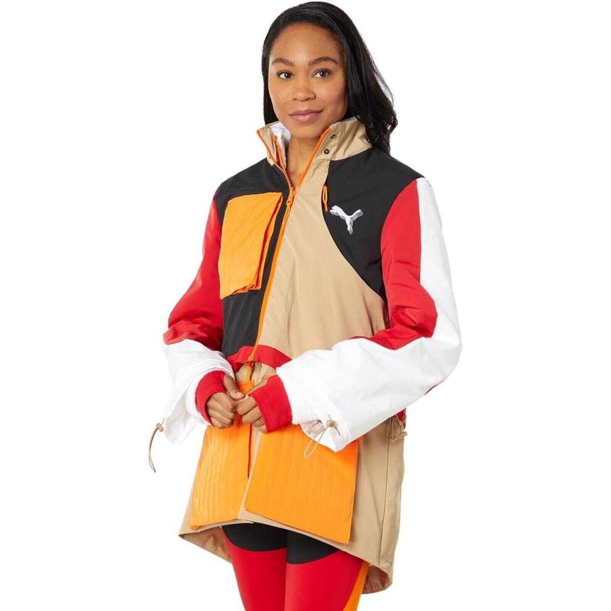 Sz XS Puma Women`s 4-in-1 Quad Jacket High Court Black Vibrant Orange