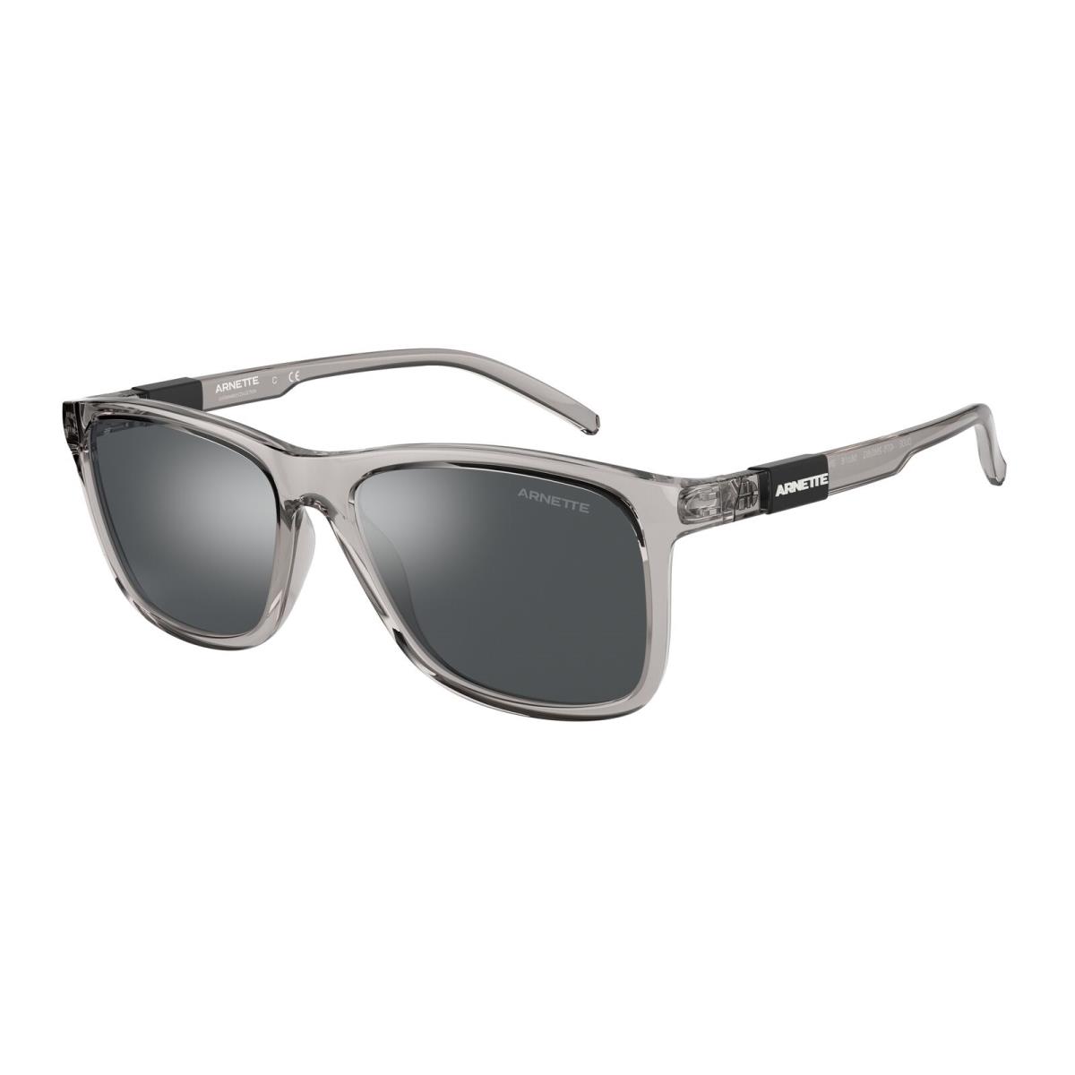 Arnette AN4276 26656G Grey Transparent Grey Mirror Silver 56 mm Men`s Sunglasses
