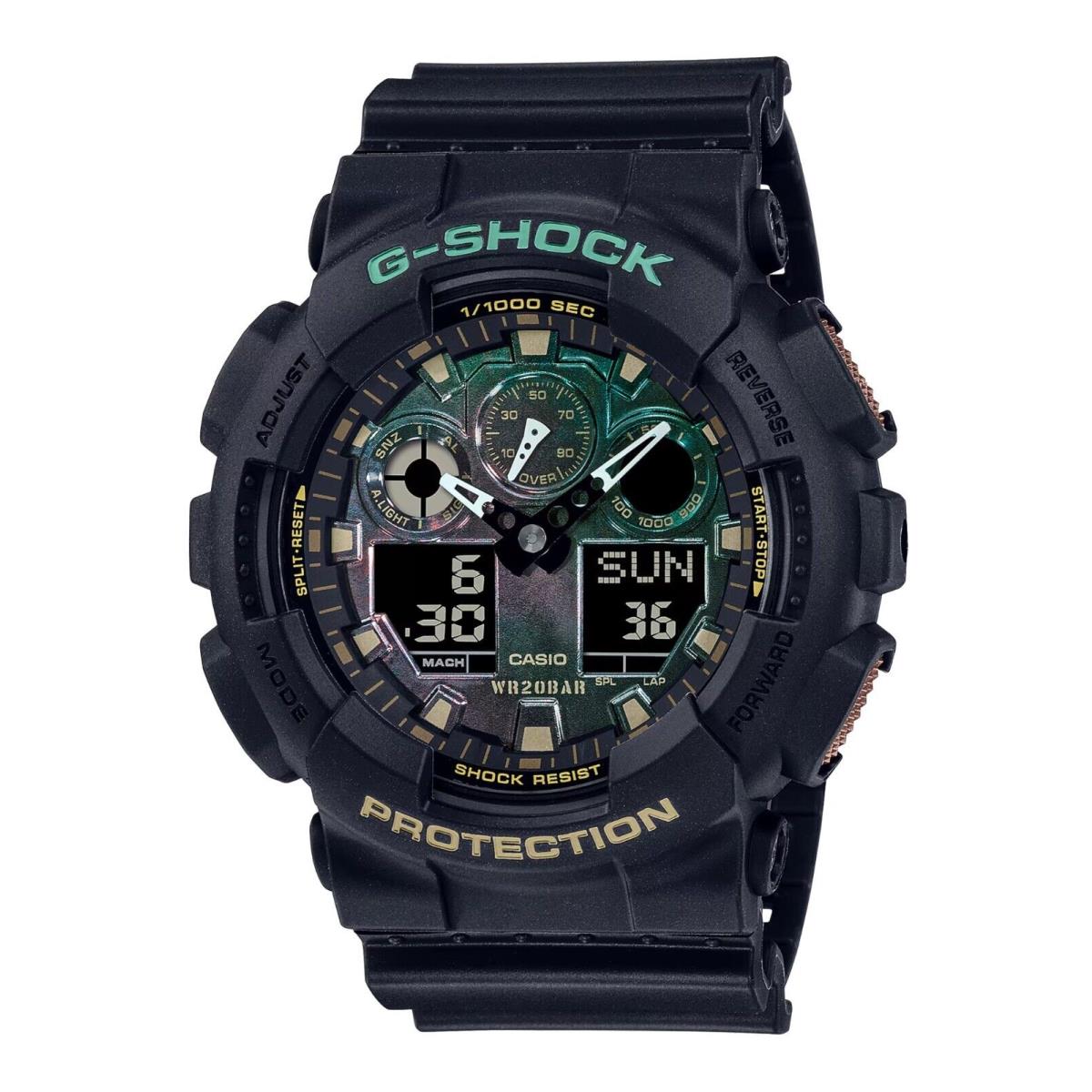 Casio G-shock GA100RC-1A Men`s XL 3-Eye Oxidized Rust Iron Black Ana-digi Watch