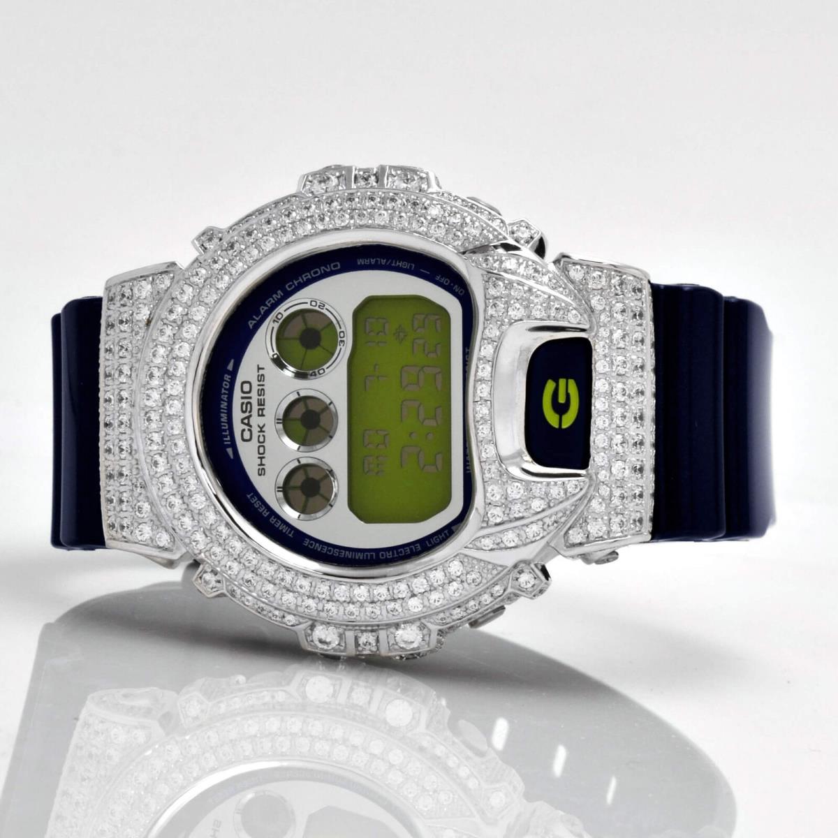 Casio DW6900SB G-shock Iced Out Modified Watch