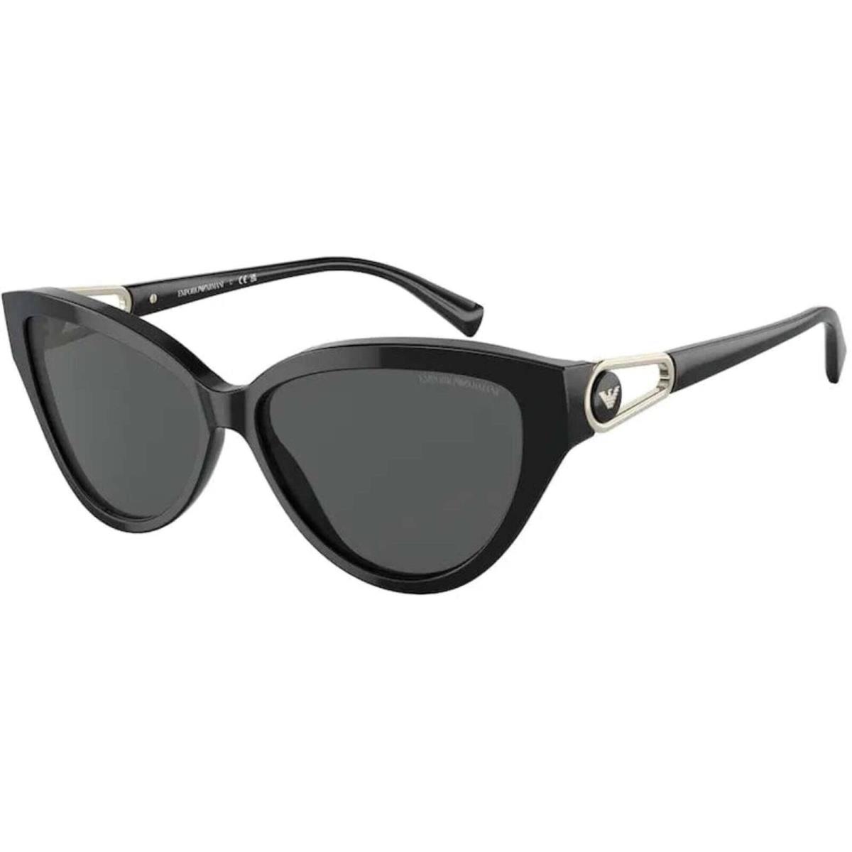 Emporio Armani Women`s Sunglasses Shiny Black Plastic Cat Eye Frame 4192F 501787