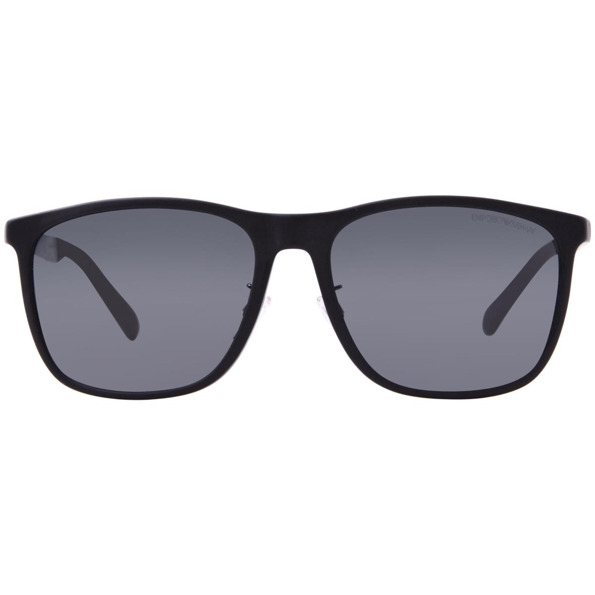 Emporio Armani EA4150F 506387 Sunglasses Men`s Black/grey Rectangle Shape 59mm