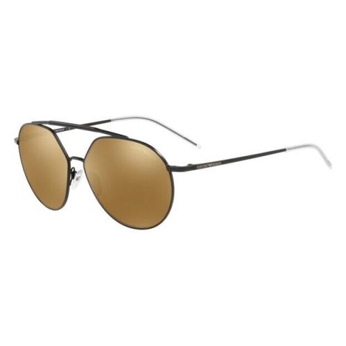 Emporio Armani EA2070 30017D Mt Black Brown Mirror Bronze 59 mm Men`s Sunglasses