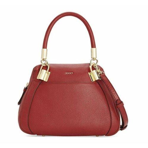 Dkny Donna Karan Prim Red Pebbled Leather Satchel Crossbody Bag Handbag