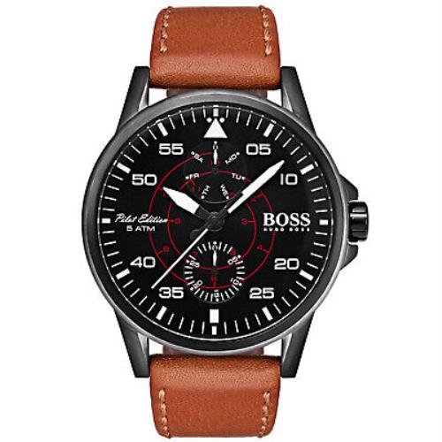 Hugo Boss Men`s Pilot Aviator Black Dial Watch - 1513517