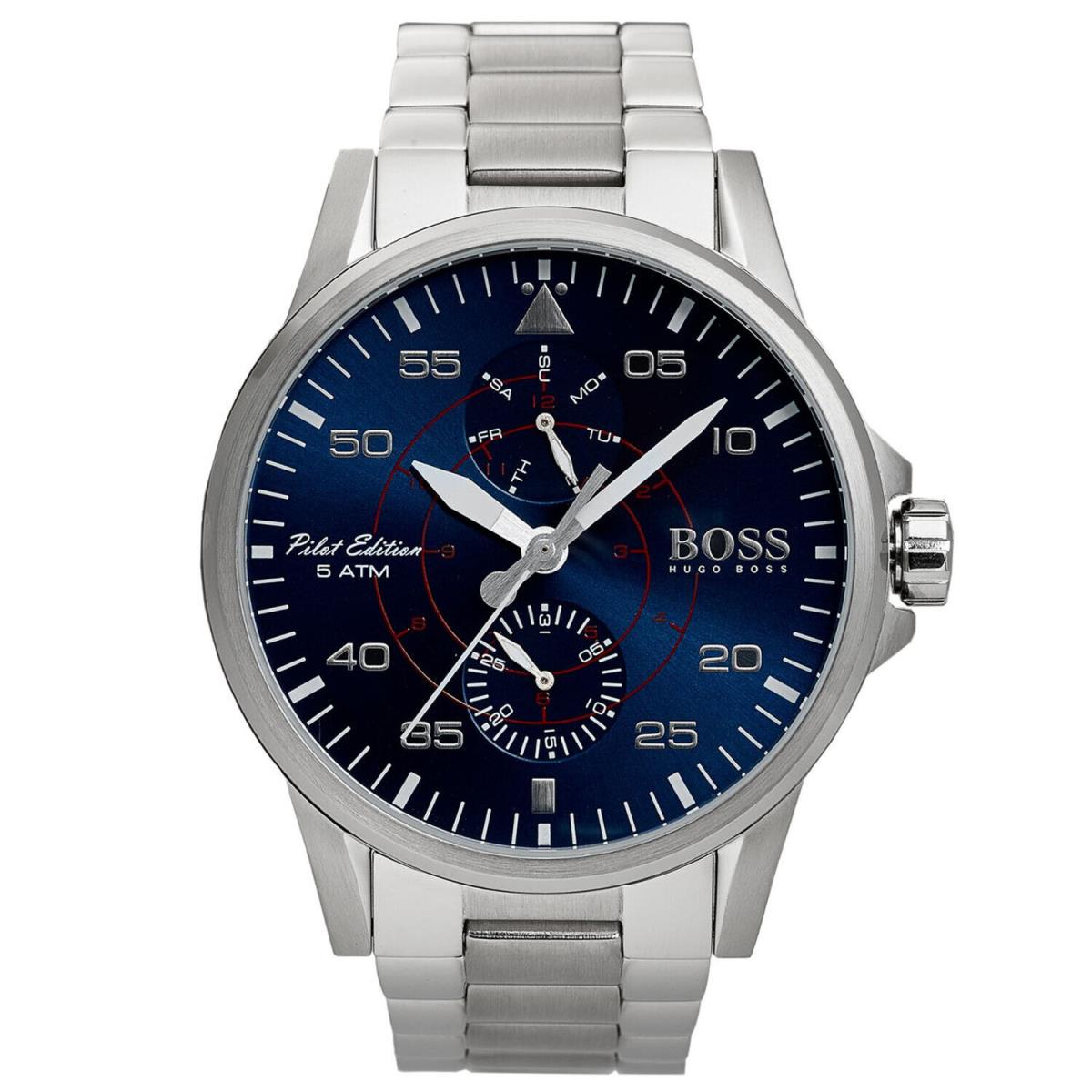 Hugo Boss Men`s Pilot Aviator Blue Dial Watch - 1513519