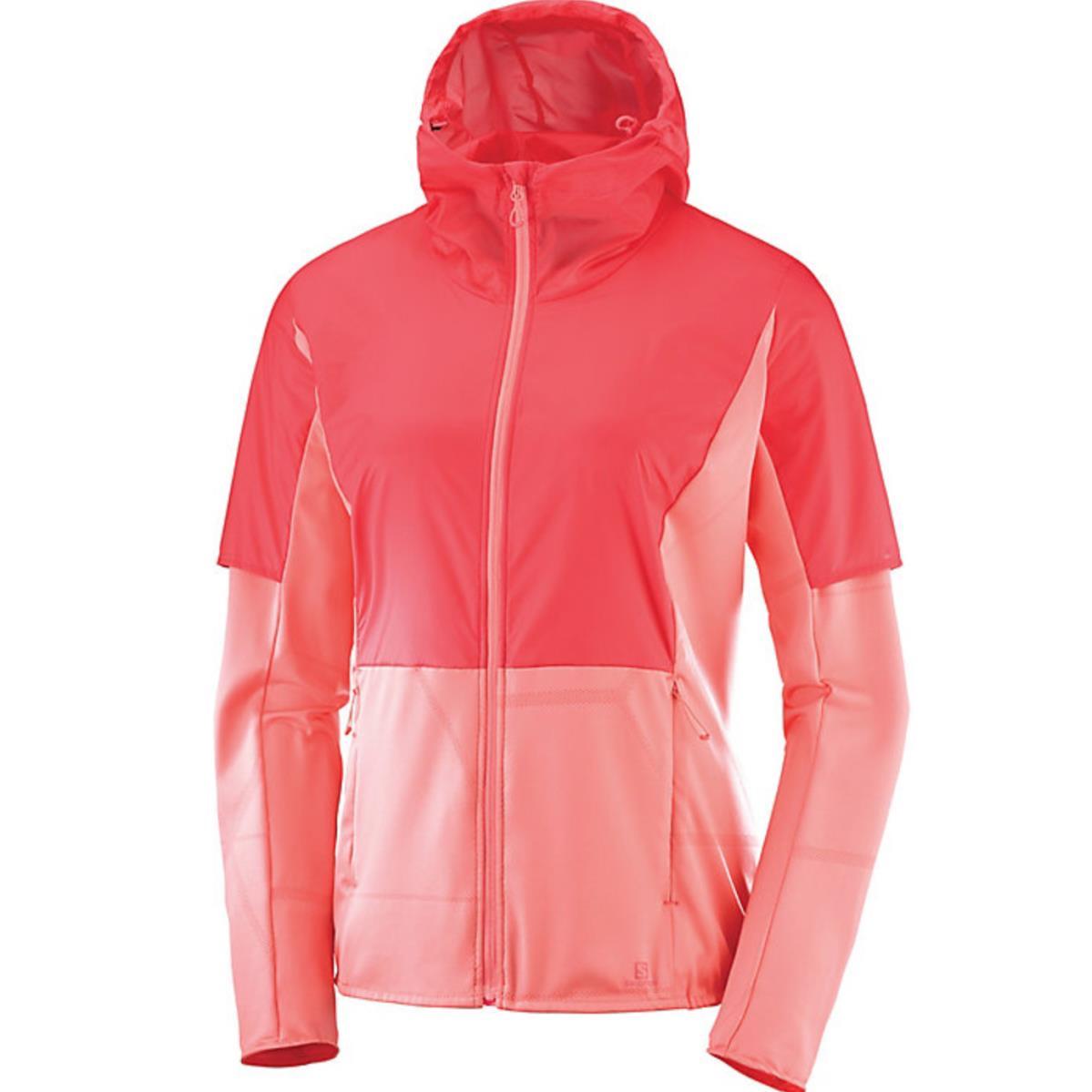 Salomon Women`s Elevate Aero Full Zip Mid Weight Running Jacket Medium Desert Flower