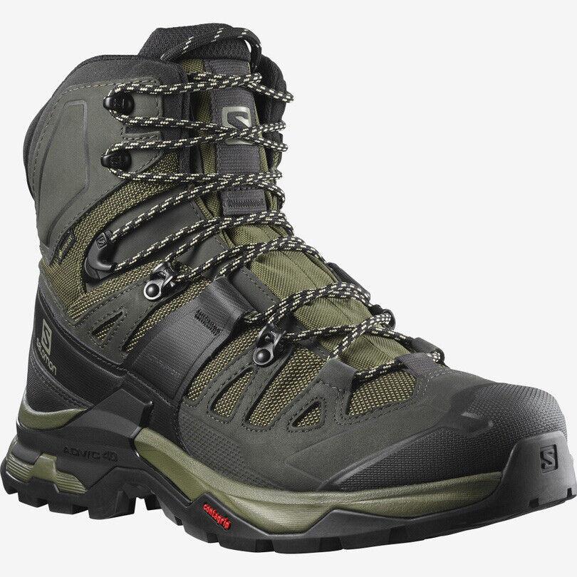 Salomon Men`s Quest 4 Gore-tex Hiking Boots - Olive Night/peat/safari - 8.0