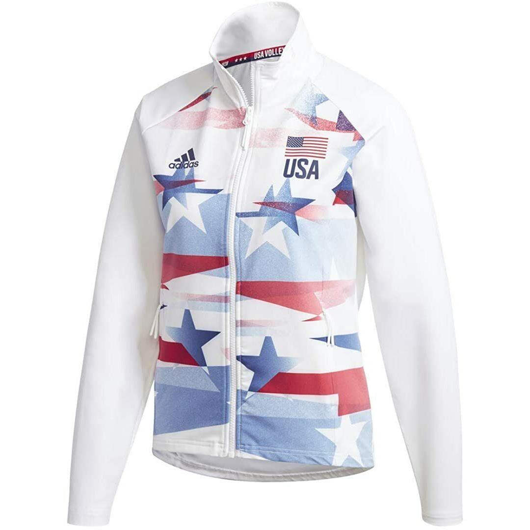 Women`s Adidas Team Usa National Team Warm Up Volleyball Jacket FU0102/Sizes Athleisure