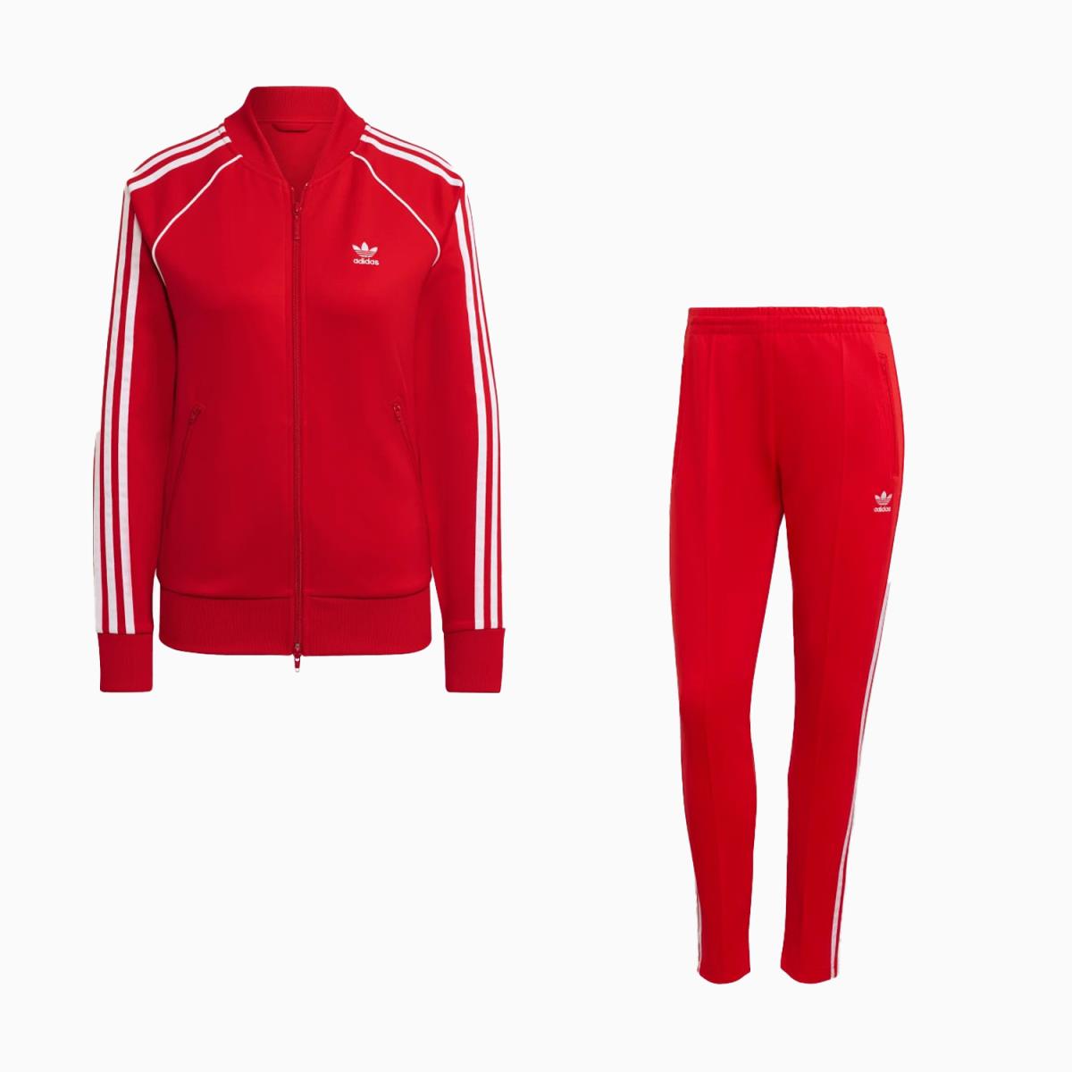 Adidas Women`s Sst Primeblue Tracksuit - Vivid Red