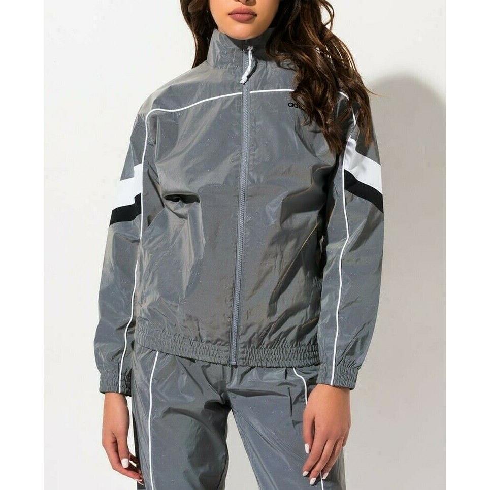 2pc Set Adidas Originals GC8793 Silver Reflective Tracksuits Jacket and Pant