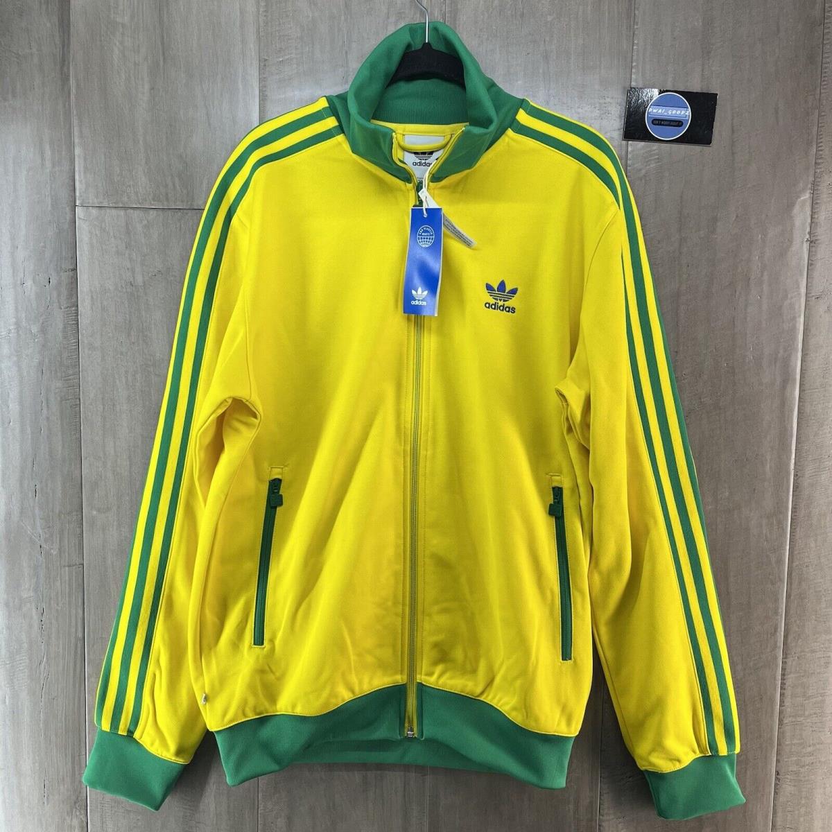 Adidas Originals FB Nations Beckenbauer Track Top Yellow Green Small HK7410