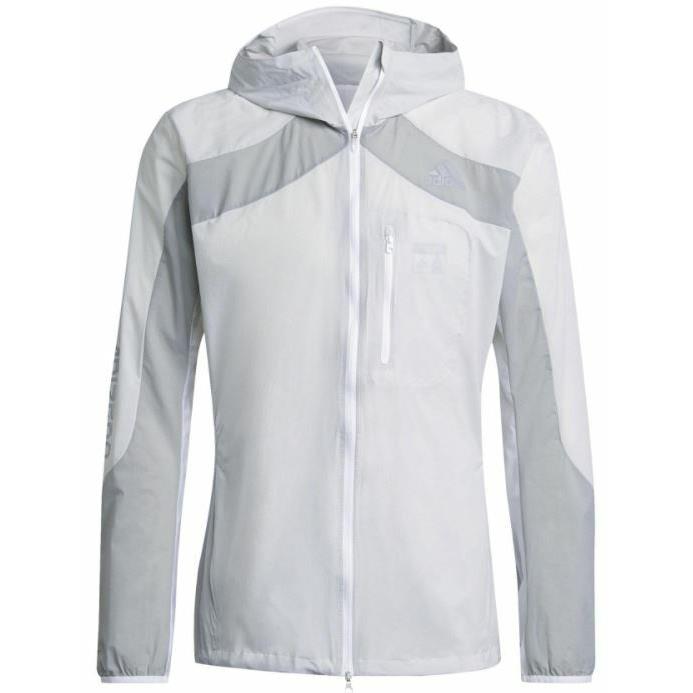 Adidas Adizero Marathon Running Jacket Reflective White Grey GT9731 S