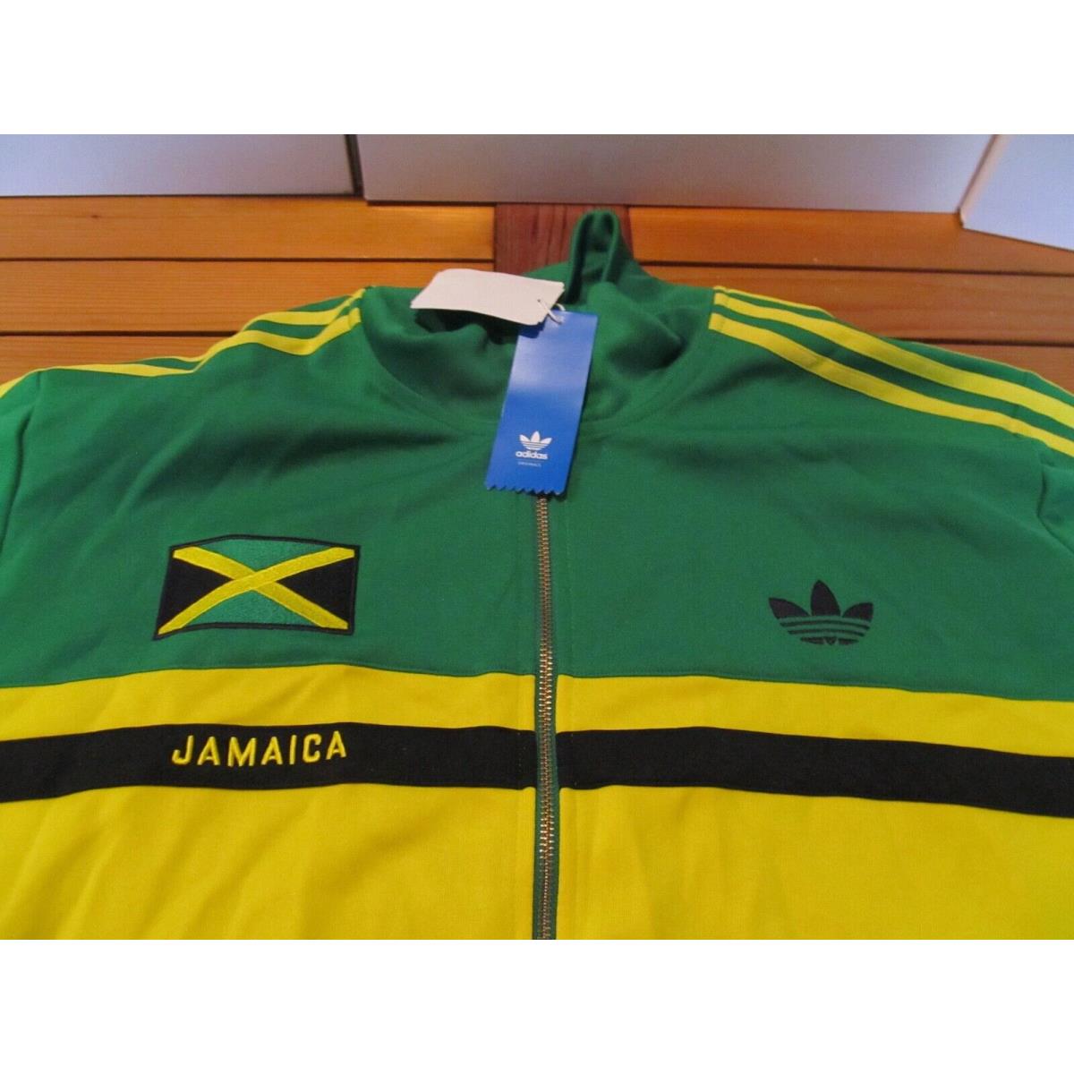 Adidas Jamaica TT Track Jacket Trefoil Green Yellow 2XL P50769