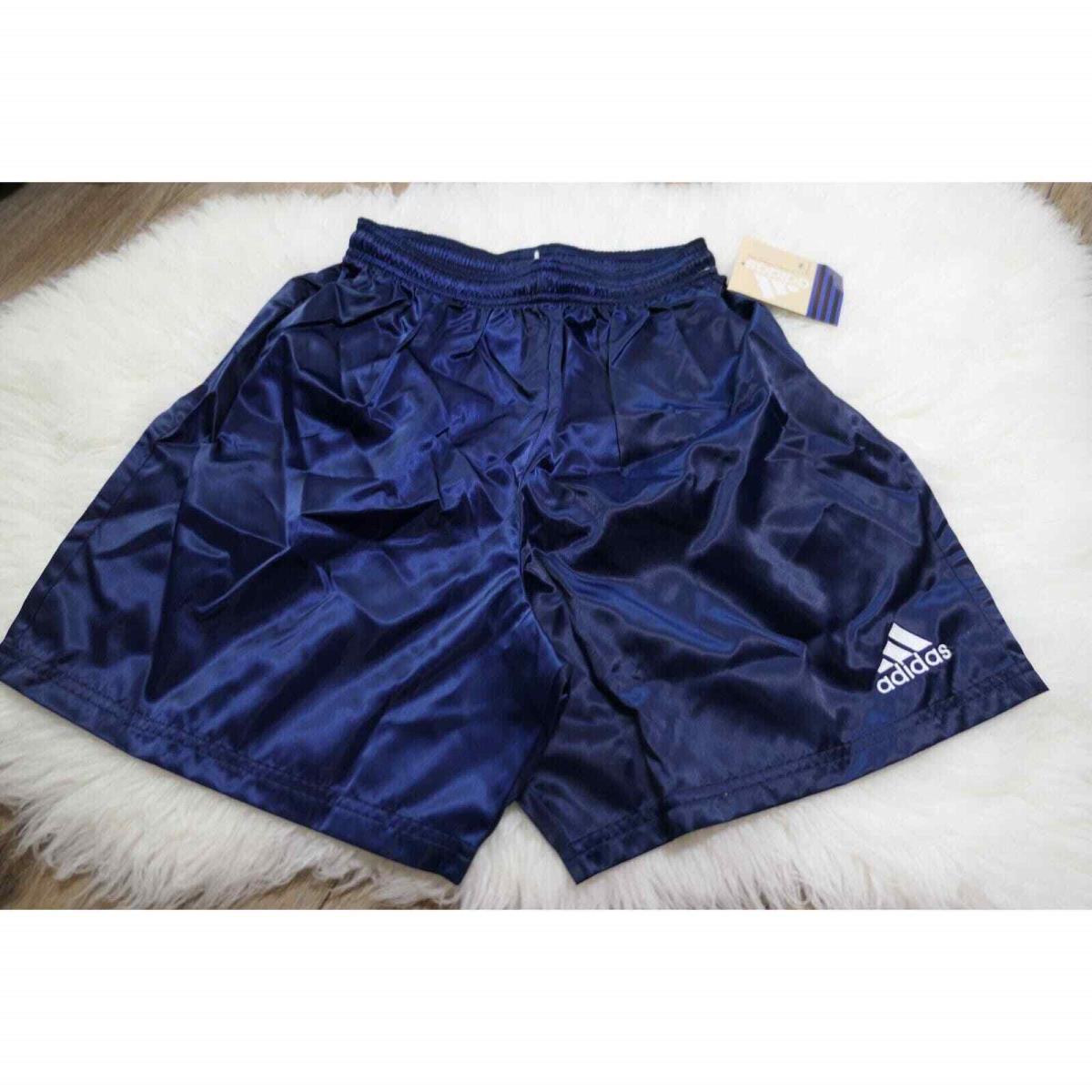 Vintage Y2K Adidas Shorts Men`s Medium Shiny Satin Blue Soccer Genoa