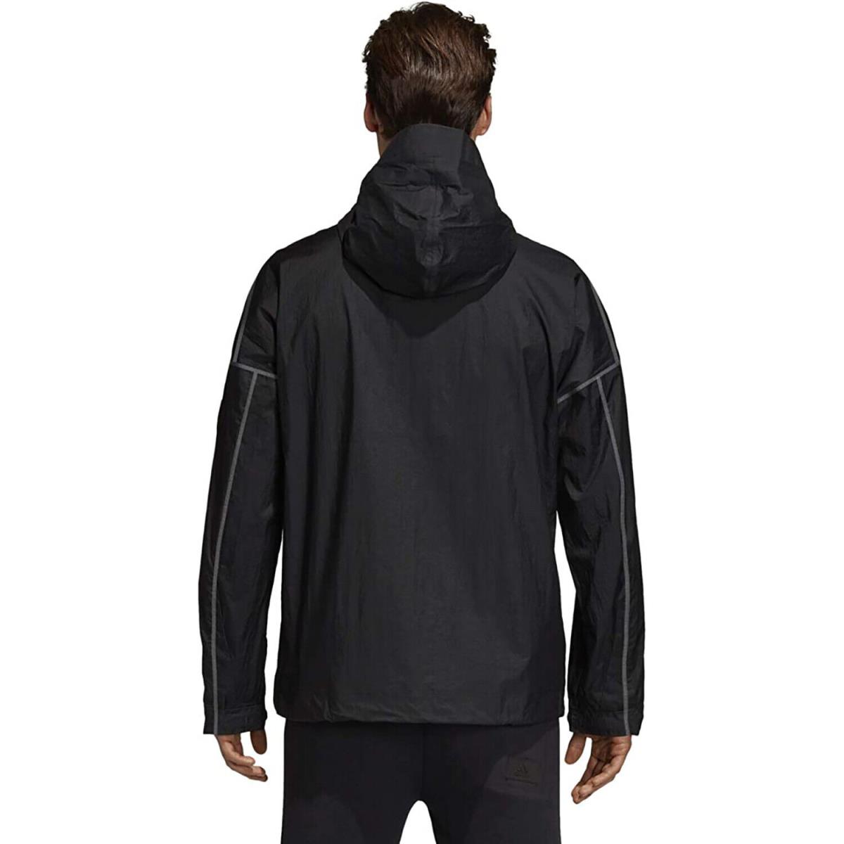 Adidas Men`s Quarter Zip Anorak Jacket Black - Medium