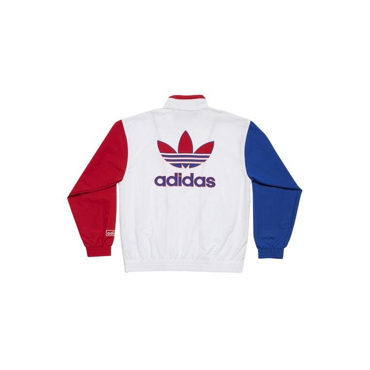 Adidas Originals Shadow Trefoil Windbreaker Jacket GL5132 S - White-Scarlet-Team Royal Blue