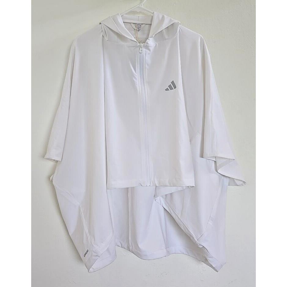 Adidas Women`s Premium Tennis Jacket White Poncho Hooded Size XS