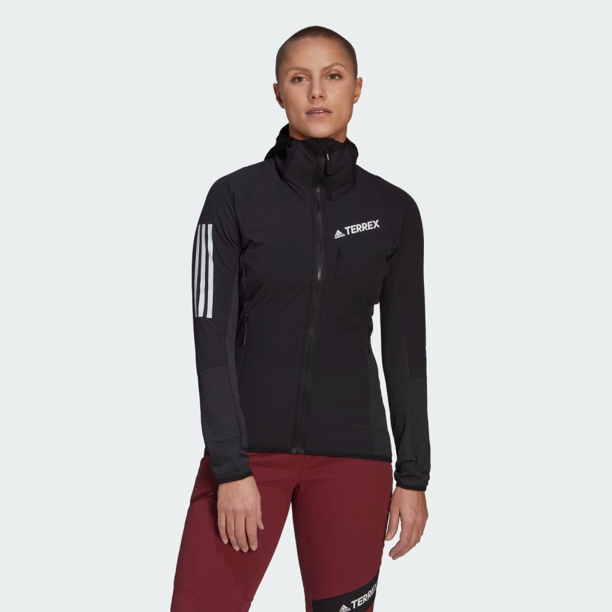 Adidas Outdoor Women`s Black M Terrex Tech Flooce Light Hooded Jacket HF0727