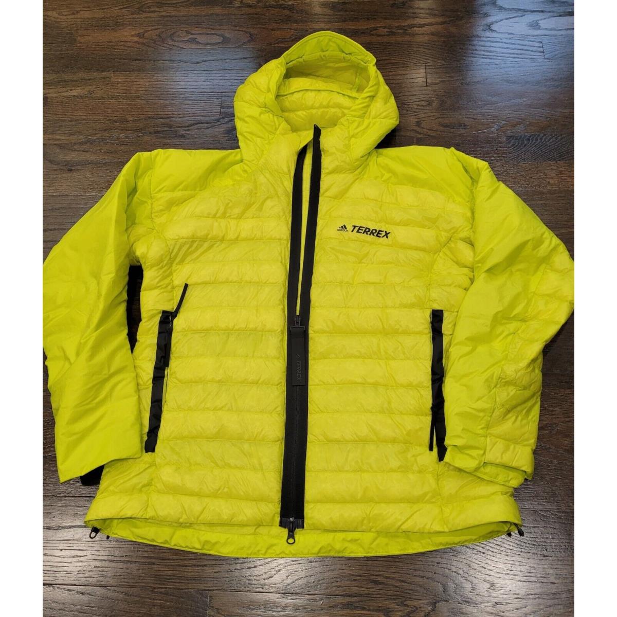 Adidas Women`s Terrex Myshelter Yellow Down Hooded Jacket Size L GM4785