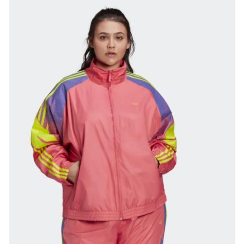 Adidas Women`s Fakten Track Jacket GT4543 Size 2X Rose / Yellow