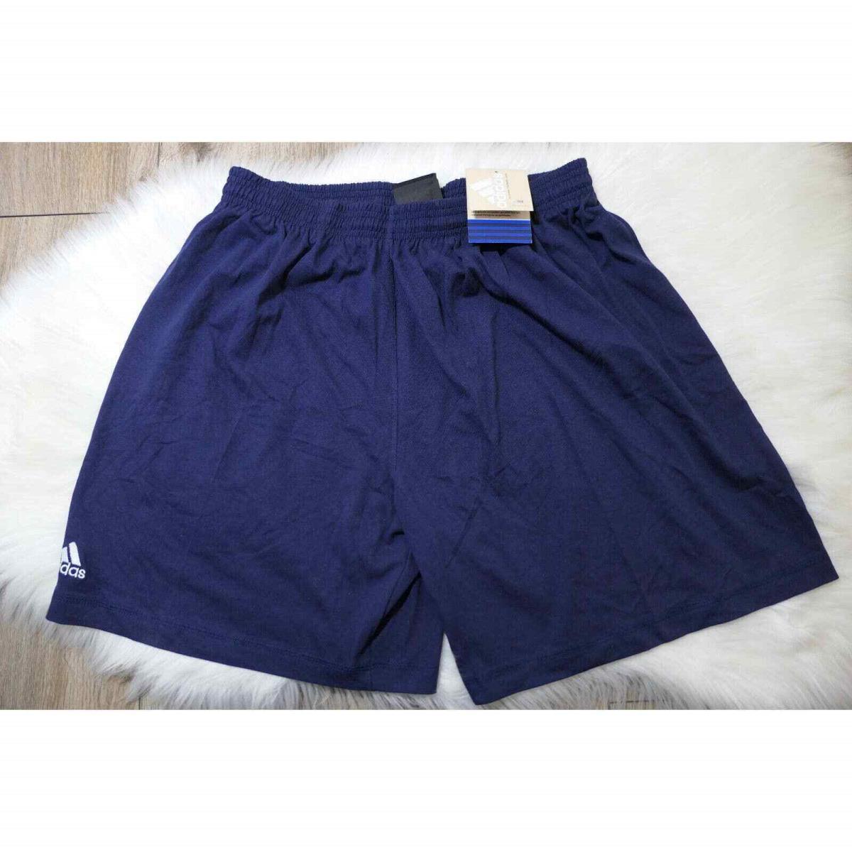 Adidas Team Cotton Jersey Shorts 90s Vintage Mens XL Blue - Made Usa