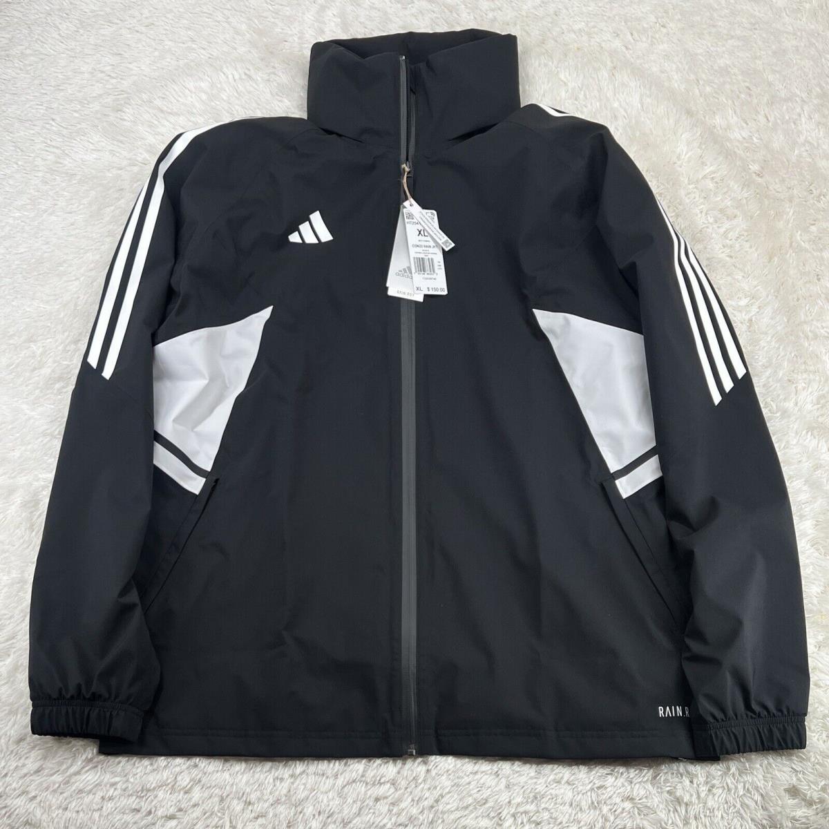 Adidas Condivo 22 Rain Jacket Black Athletic Hooded Jacket HT2541 Men s Size XL