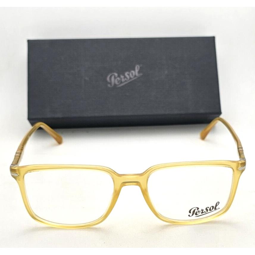 Persol Eyeglasses 3275-V 204 Miele 52-18 145 Honey Yellow Silver Frames