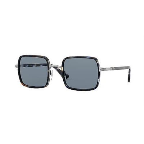 Persol PO2475S 109956 Gunmetal Blue Grid Light Blue 50 mm Unisex Sunglasses