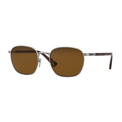 Persol PO2476S 513/57 Square Gunmetal Brown Polarized 52 mm Unisex Sunglasses