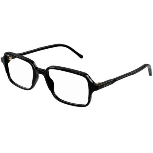 Gucci Men`s Eyeglasses Black Acetate Full Rim Square Frame Demo Lens GG1211O 001