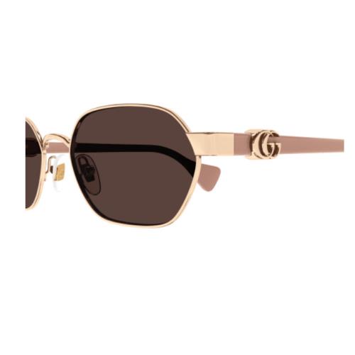 Gucci GG1593S 003 Gold-pink/violet Hexagonal Women`s Sunglasses