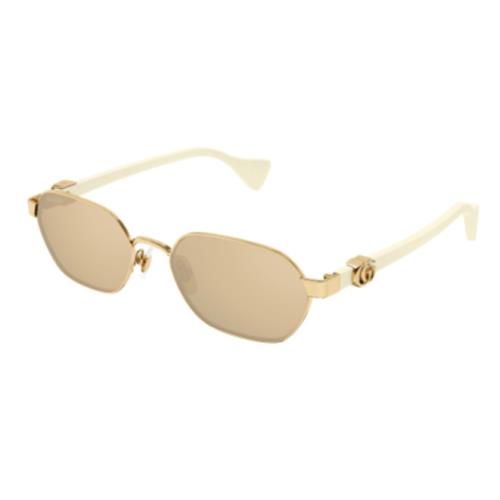 Gucci GG1593S 002 Gold-ivory/pink Hexagonal Women`s Sunglasses